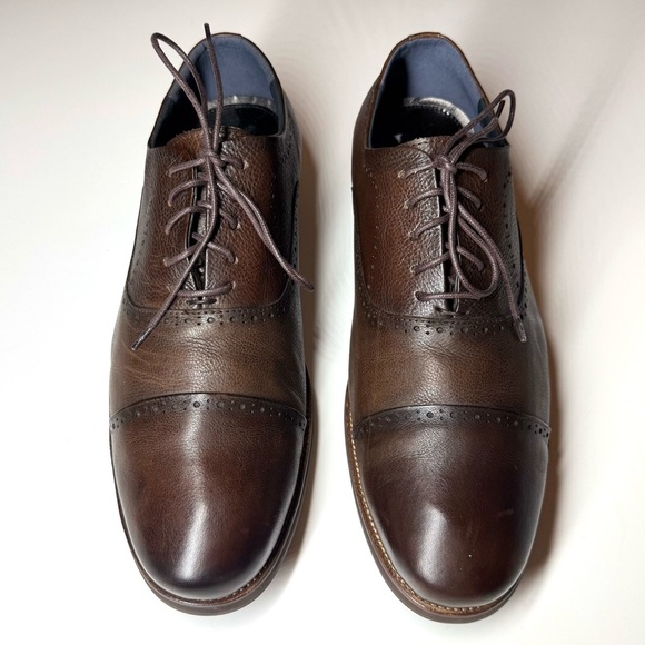 Zara Men’s Classic Brown Oxford Leather Dress Shoes Size- 13 - Picture 2 of 10